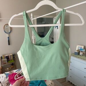 All in Motion Green and Cream Tank Top